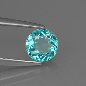 Apatita azul natural 0,67ct, corte redondo, VVS-VS