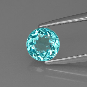 Apatita azul natural 0,67ct, corte redondo, VVS-VS