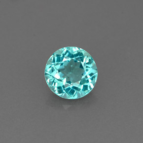 Apatita azul natural 0,63ct, corte redondo, VS
