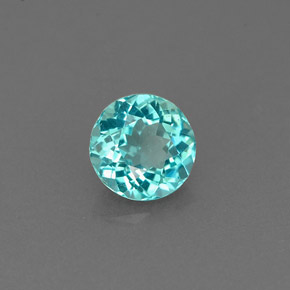 Apatita azul natural 0,63ct, corte redondo, VS