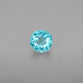 Apatita azul natural 0,79ct, corte redondo, VS