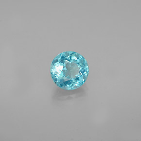 Apatita azul natural 0,79ct, corte redondo, VS