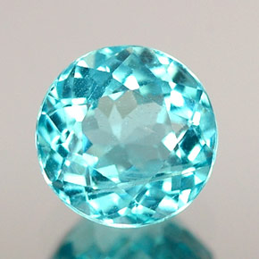Apatita azul natural 0,74ct, corte redondo, VS-SI