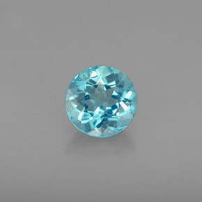 Apatita azul natural 0,70ct, corte redondo, VS-SI