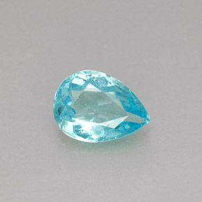 Apatita azul natural 0,96ct, formato de pêra, VS