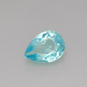 Apatita azul natural 0,96ct, formato de pêra, VS