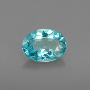 Apatita azul natural 0,93ct, corte oval, VS