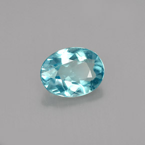 Apatita azul natural 1,00ct, corte oval, VVS-VS