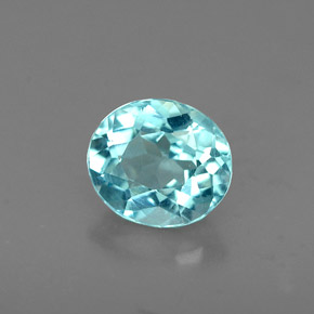 Apatita azul natural 0,60ct, corte oval, VS