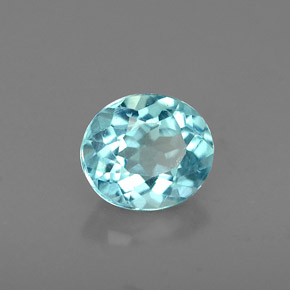 Apatita azul natural 0,60ct, corte oval, VS