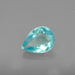 Apatita azul natural 1,12ct, formato de pêra, VS