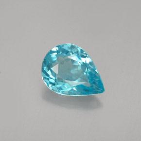Apatita azul natural 1,03ct, formato de pêra, VS