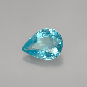 Apatita azul natural 1,03ct, formato de pêra, VS
