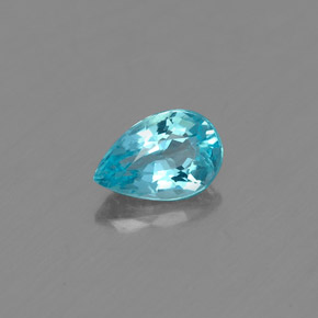 Apatita azul natural 0,48ct, formato de pêra, VS