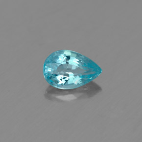 Apatita azul natural 0,48ct, formato de pêra, VS