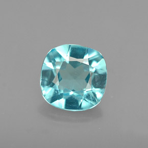 Apatita azul natural 0,88ct, almofada cortada, VS