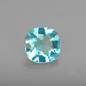 Apatita azul natural 0,88ct, almofada cortada, VS