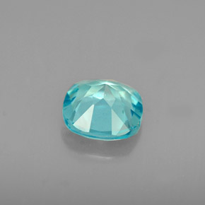 Apatita azul natural 0,88ct, almofada cortada, VS