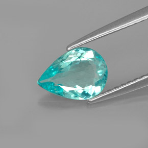 Apatita azul natural 0,97ct, formato de pêra, VS-SI