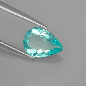 Apatita azul natural 0,97ct, formato de pêra, VS-SI