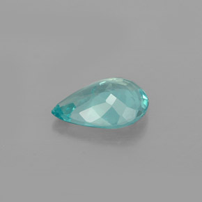 Apatita azul natural 0,97ct, formato de pêra, VS-SI