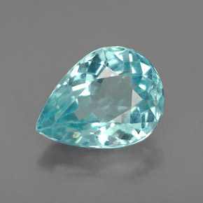 Apatita azul natural 1,21ct, formato de pêra, VVS-VS
