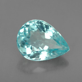 Apatita azul natural 1,21ct, formato de pêra, VVS-VS