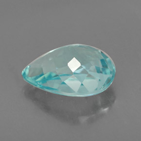 Apatita azul natural 1,21ct, formato de pêra, VVS-VS