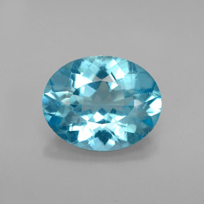 Apatita azul natural 2,42ct, corte oval, VS-SI