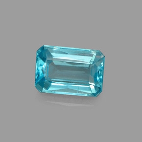 Apatita azul natural 1,19ct, corte esmeralda, VS