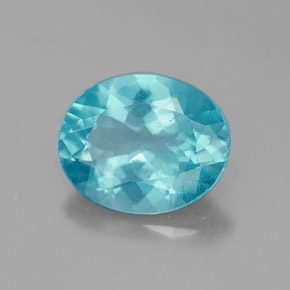 Apatita azul natural 2,33ct, corte oval, VS-SI