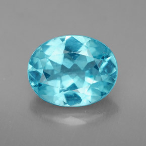 Apatita azul natural 2,88ct, corte oval, VS-SI