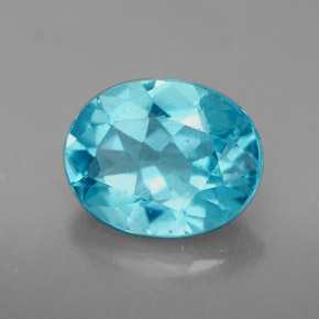 Apatita azul natural 2,88ct, corte oval, VS-SI