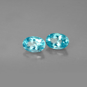Pedras preciosas de apatita azul natural de  ct, corte oval, VS