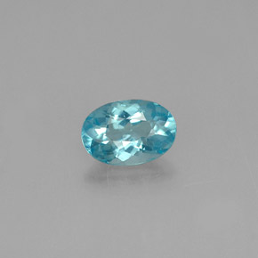 Apatita azul natural 0,53ct, corte oval, VS