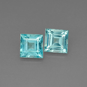 Pedras preciosas de apatita azul natural de  ct, quadrado, VS