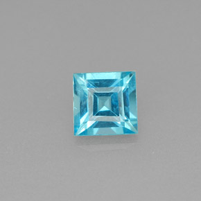 Apatita azul natural 0,62ct, quadrado, VS