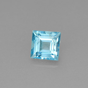 Apatita azul natural 0,74ct, quadrado, VS-SI