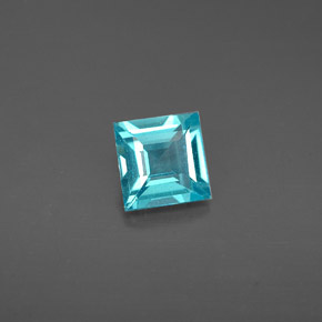 Apatita azul natural 0,68ct, quadrado, VS
