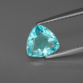 Apatita azul natural 1,22ct, trillion, VVS-VS