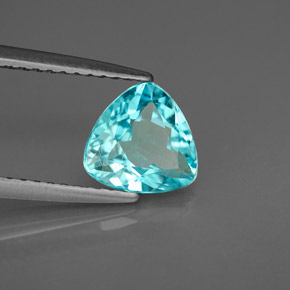 Apatita azul natural 1,22ct, trillion, VVS-VS