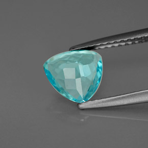 Apatita azul natural 1,22ct, trillion, VVS-VS