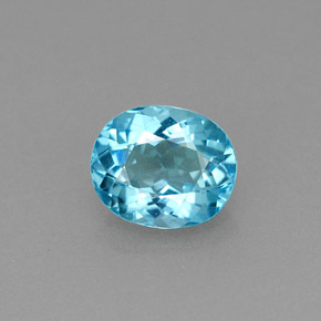 Apatita azul natural 0,84ct, corte oval, VS