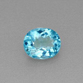 Apatita azul natural 0,84ct, corte oval, VS