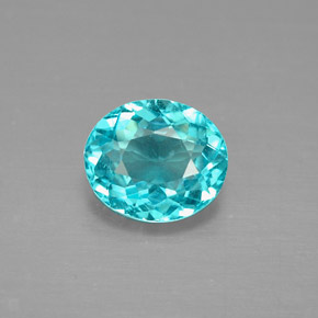 Apatita azul natural 0,88ct, corte oval, VS