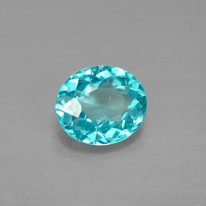 Apatita azul natural 0,88ct, corte oval, VS