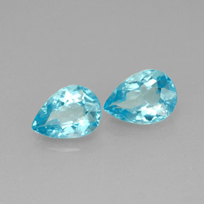 Pedras preciosas de apatita azul natural de  ct, formato de pêra, VS-SI
