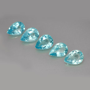Pedras preciosas de apatita azul natural de  ct, formato de pêra, VS