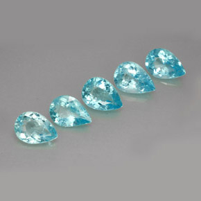 Pedras preciosas de apatita azul natural de  ct, formato de pêra, VS