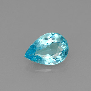 Apatita azul natural 0,71ct, formato de pêra, VS